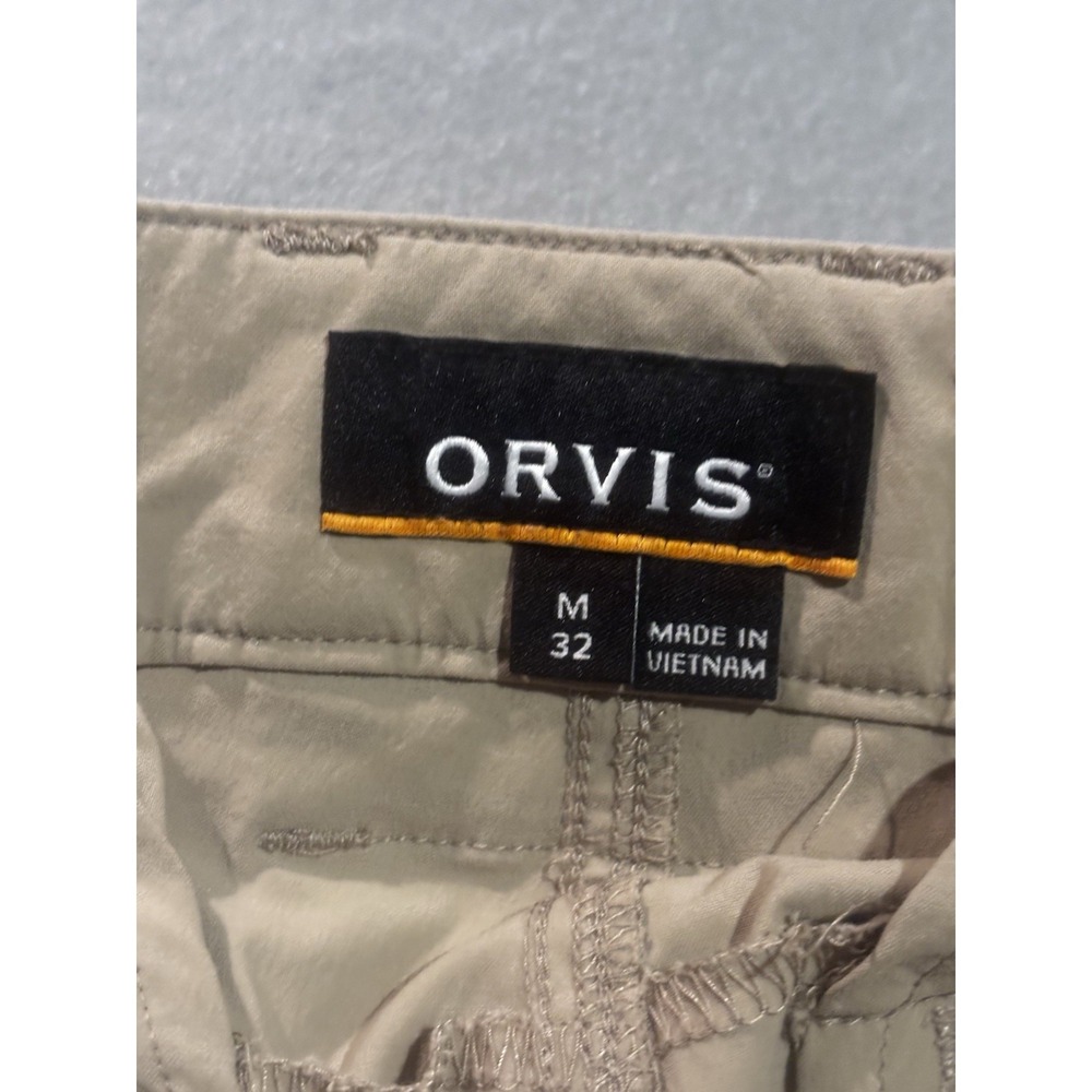 Orvis Hiking Pants Mens 32x32 Straight Leg Outdoor Fishing Khaki Zip Pockets